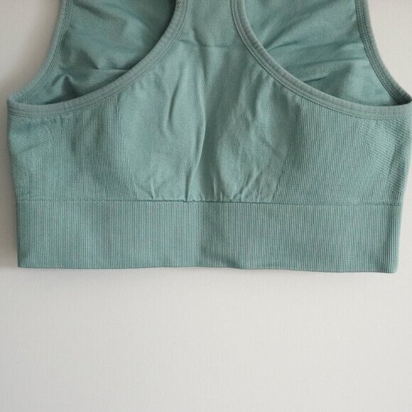 Knix Women's Sz S Green High Neck Racerback Stretch Activewear Sports Bra - Picture 6 of 8